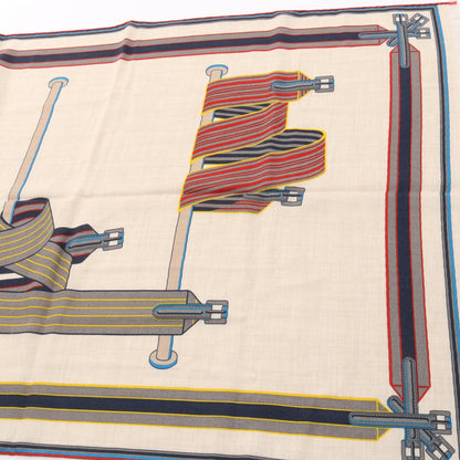 HERMES Silk Cashmere Equestres Scarf