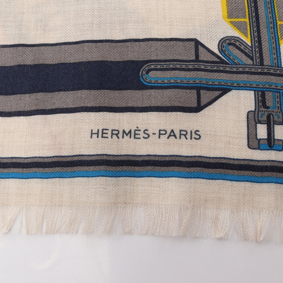 HERMES Silk Cashmere Equestres Scarf