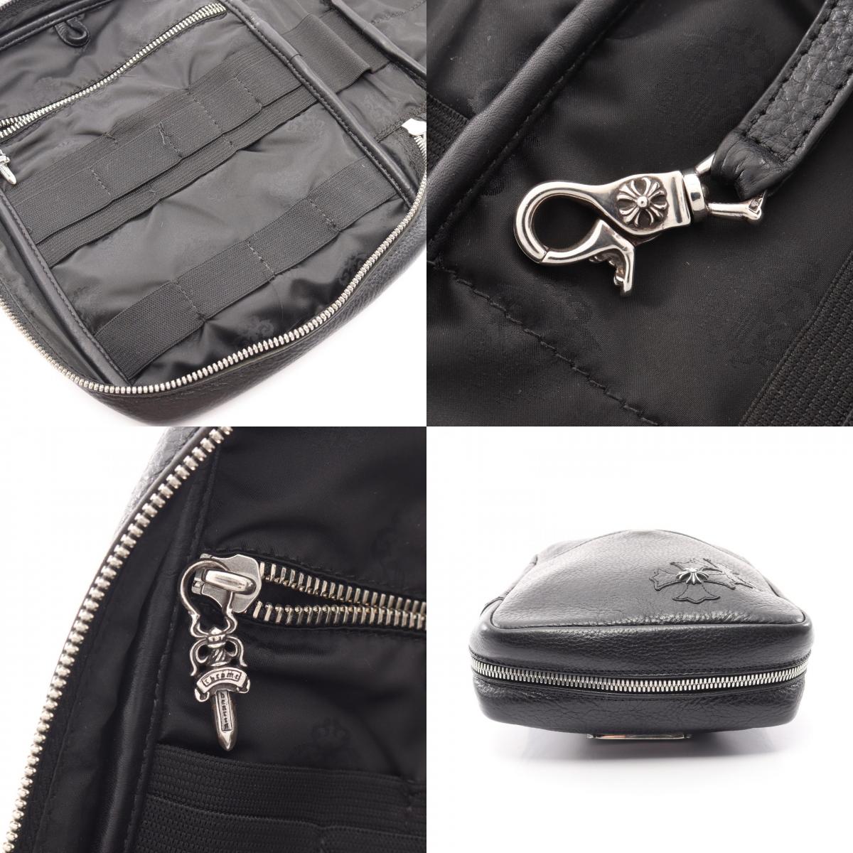 CHROME HEARTS EVERYDAY CARRY CH Plus Leather Bag, Black