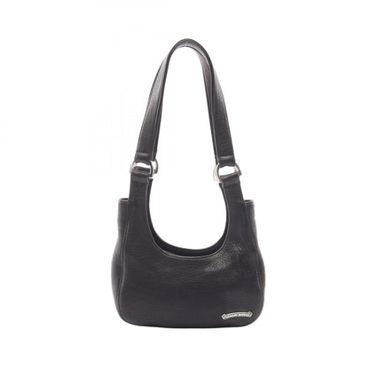 CHROME HEARTS HOBO Scroll Black Leather Shoulder Bag