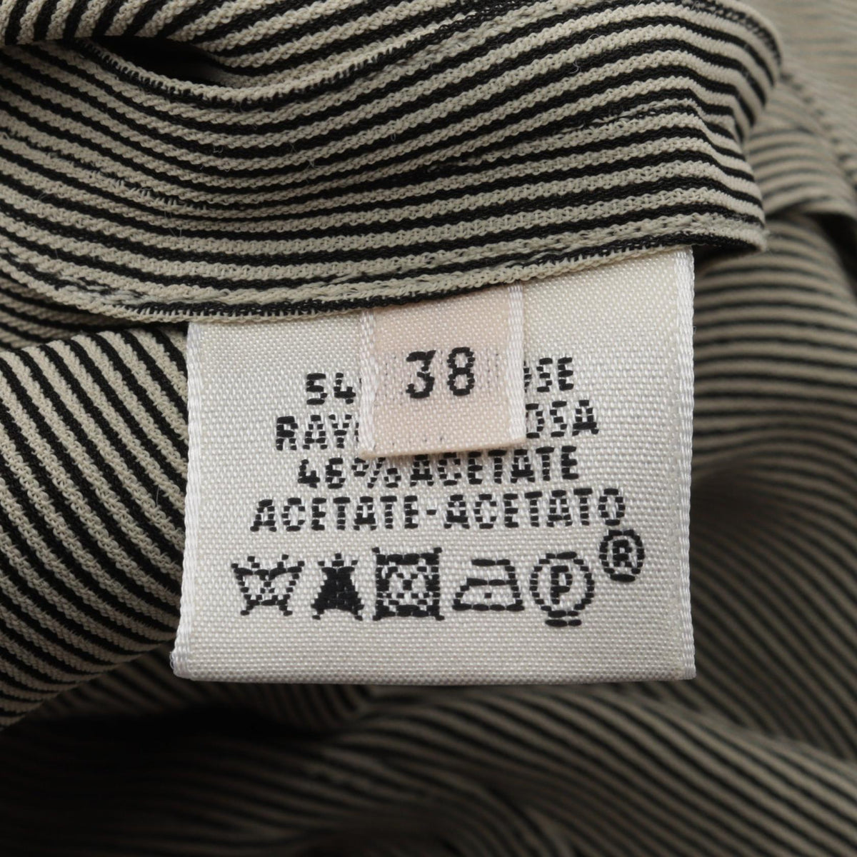 HERMES Stripe Rayon Acetate Shirt Size 38