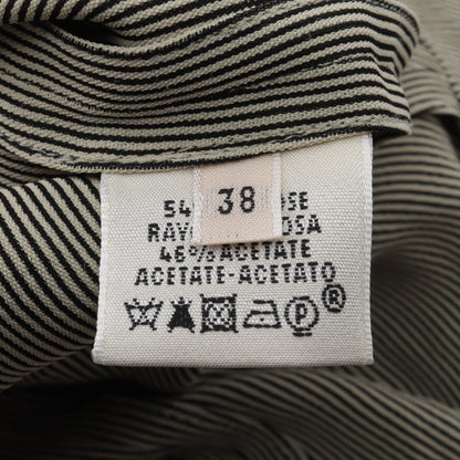 HERMES Stripe Rayon Acetate Shirt Size 38