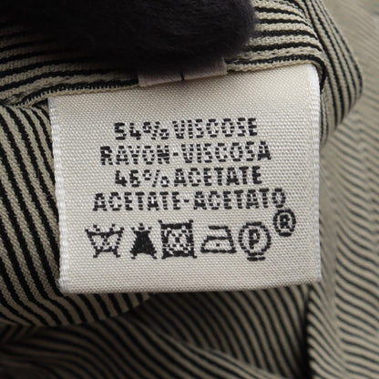 HERMES Stripe Rayon Acetate Shirt Size 38