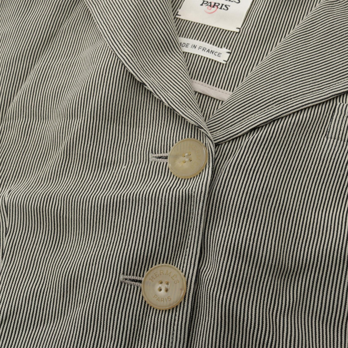 HERMES Stripe Rayon Acetate Shirt Size 38