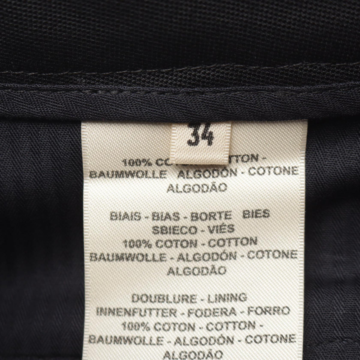 HERMES Black Cotton Pants Size 34