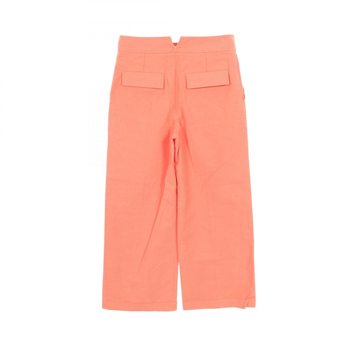 HERMES Sellier Button Cotton Pants Orange Size 36