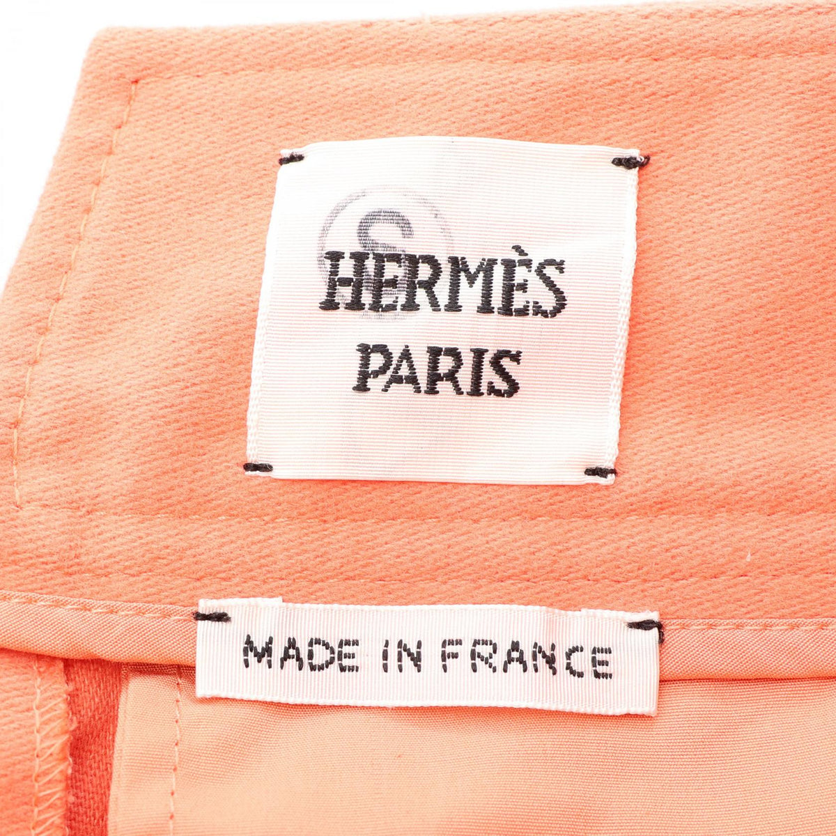 HERMES Sellier Button Cotton Pants Orange Size 36