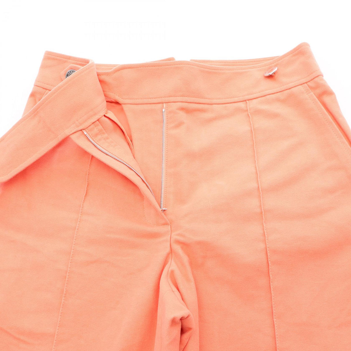 HERMES Sellier Button Cotton Pants Orange Size 36