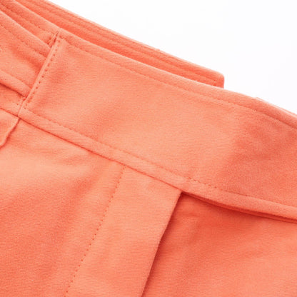 HERMES Sellier Button Cotton Pants Orange Size 36
