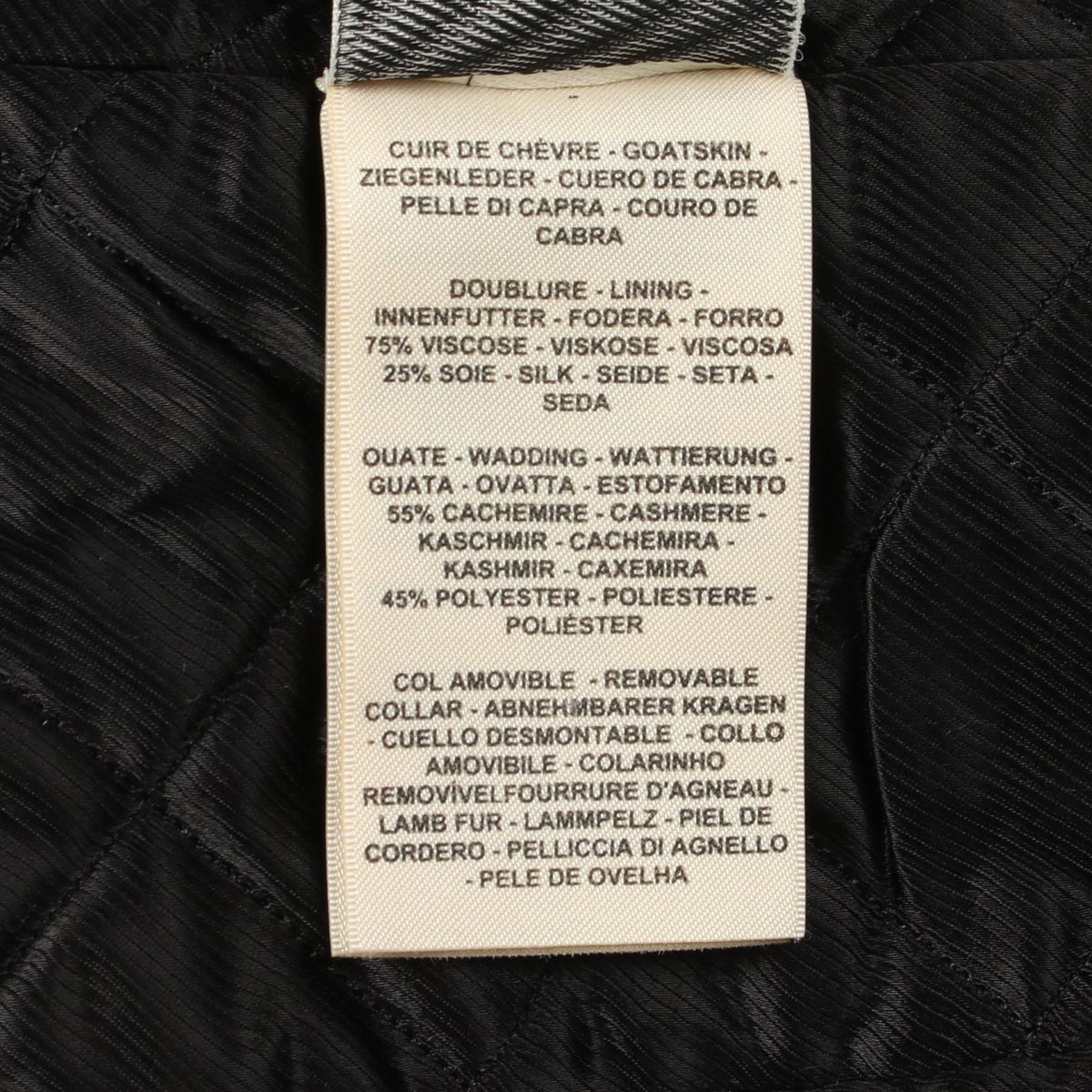 HERMES Padded Leather Moto Jacket Black Size 38
