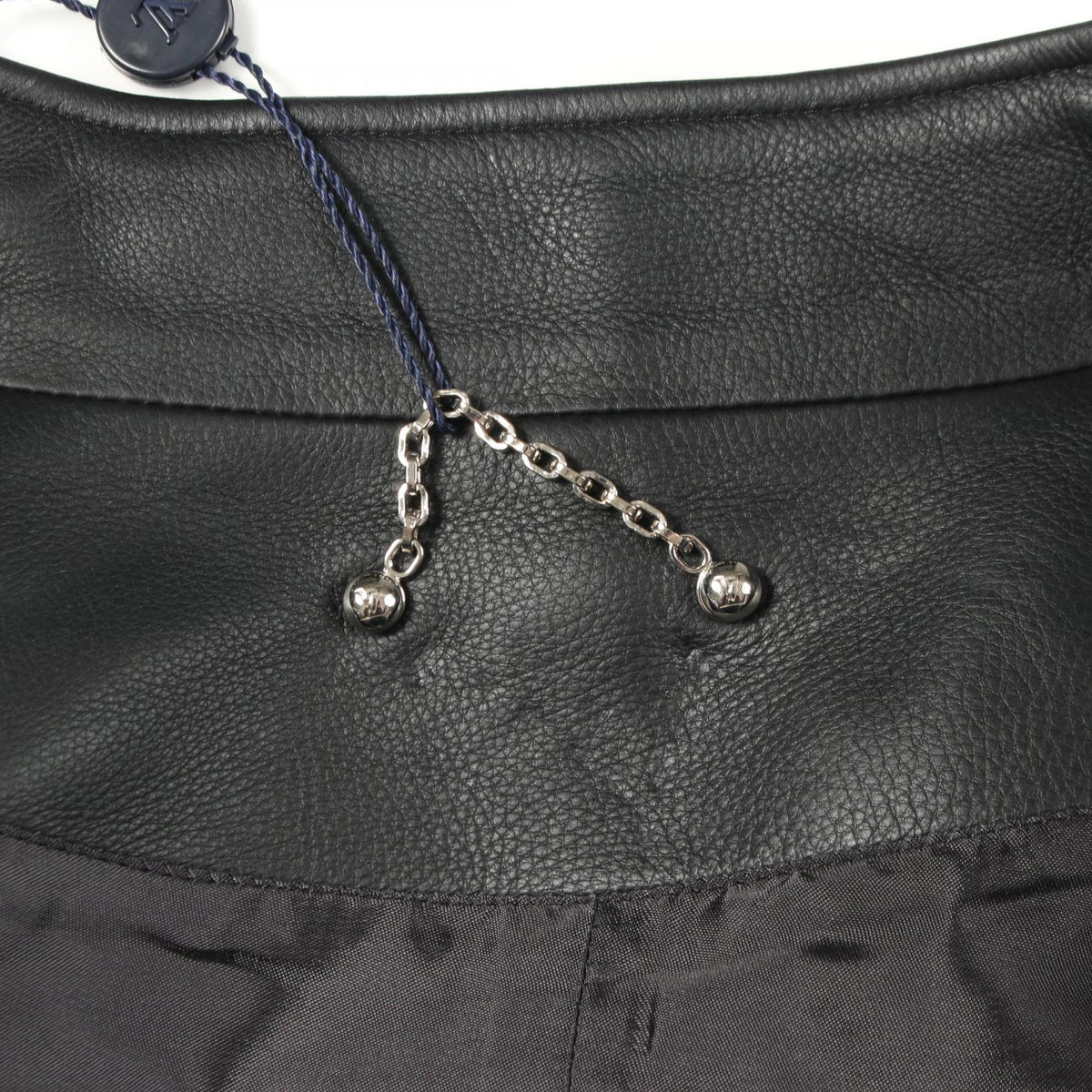 Louis Vuitton OFF Shearling Zip Up Leather Ring Size 54