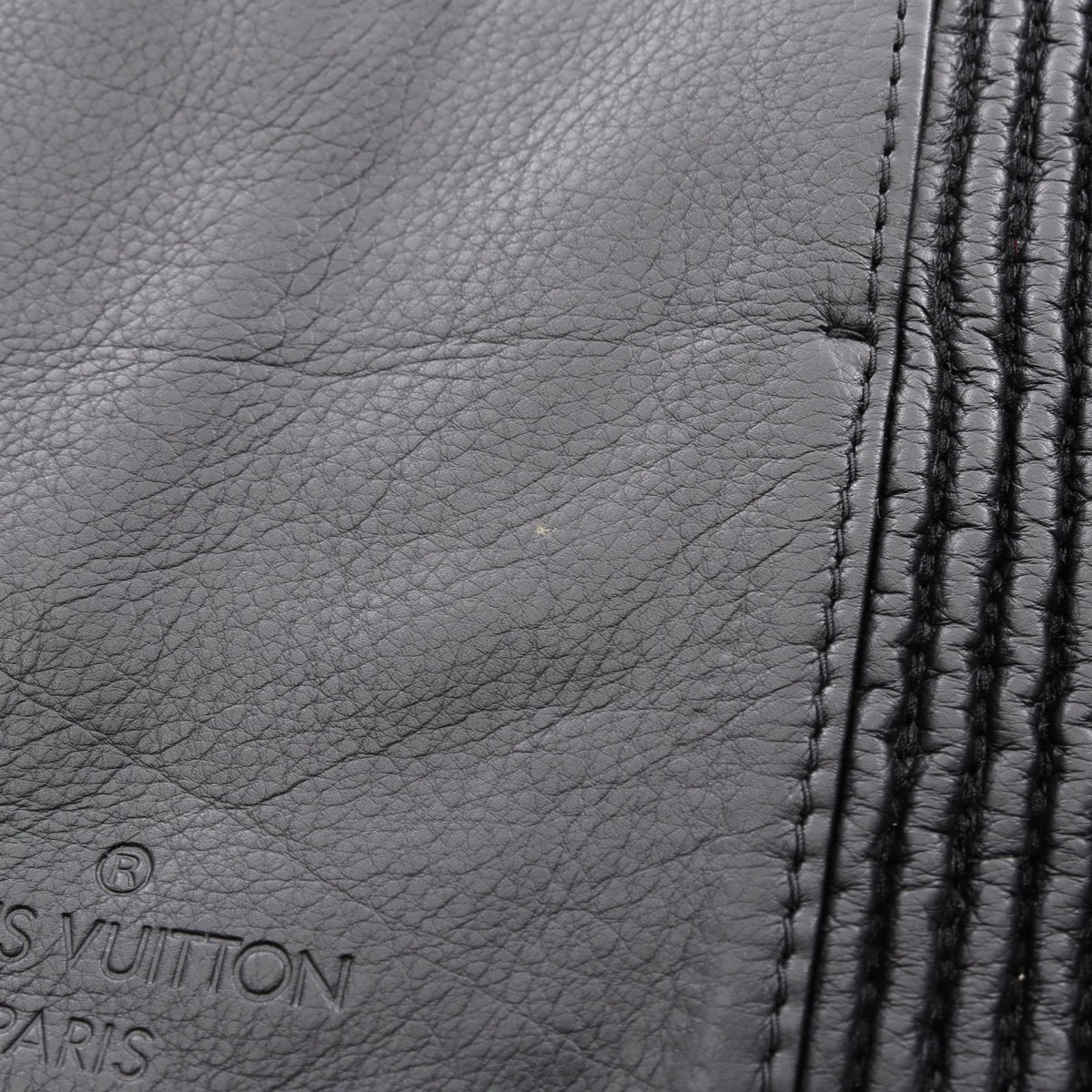 Louis Vuitton OFF Shearling Zip Up Leather Ring Size 54