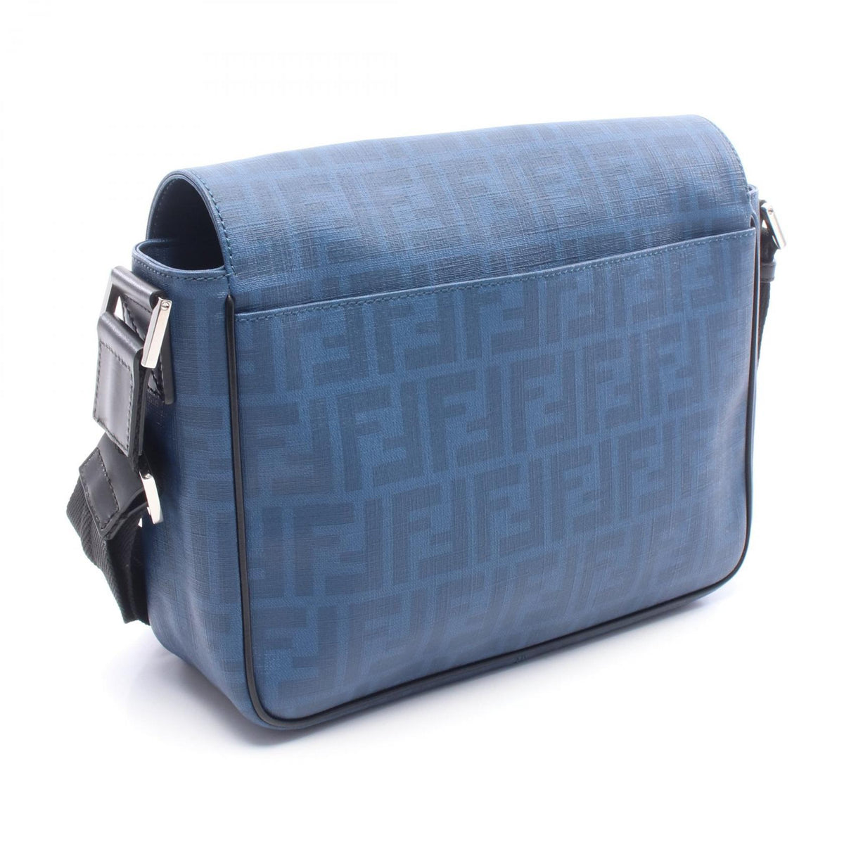 FENDI Zucca Shoulder Bag PVC Canvas Blue