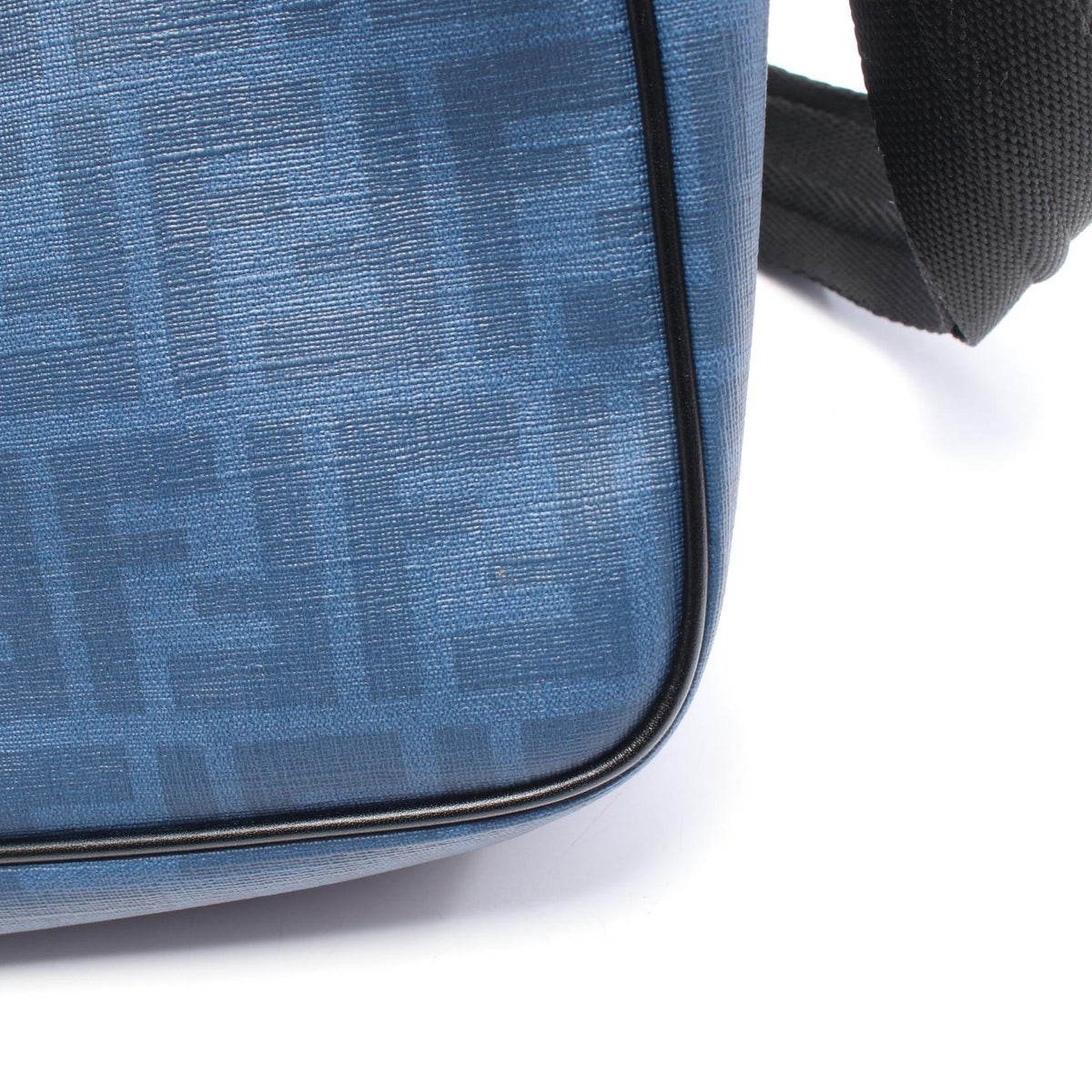 FENDI Zucca Shoulder Bag PVC Canvas Blue