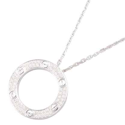 CARTIER Love Circle Diamond K18WG Necklace