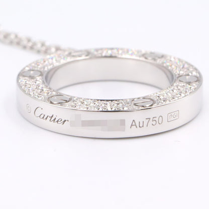 CARTIER Love Circle Diamond K18WG Necklace