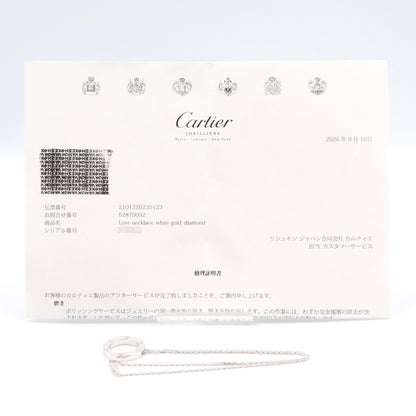 CARTIER Love Circle Diamond K18WG Necklace