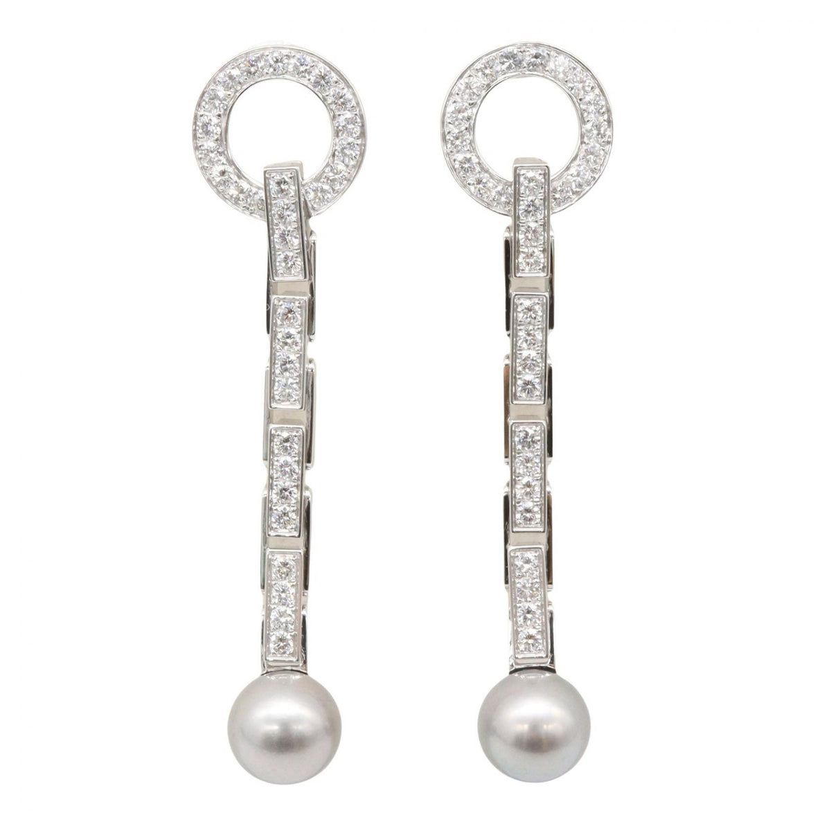 CARTIER Himalia K18WG Diamond Earrings