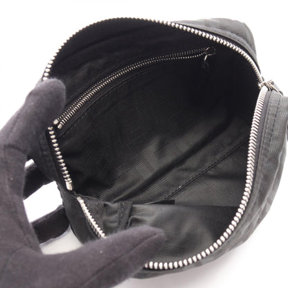 FENDI Zucca Canvas Leather Pouch Black