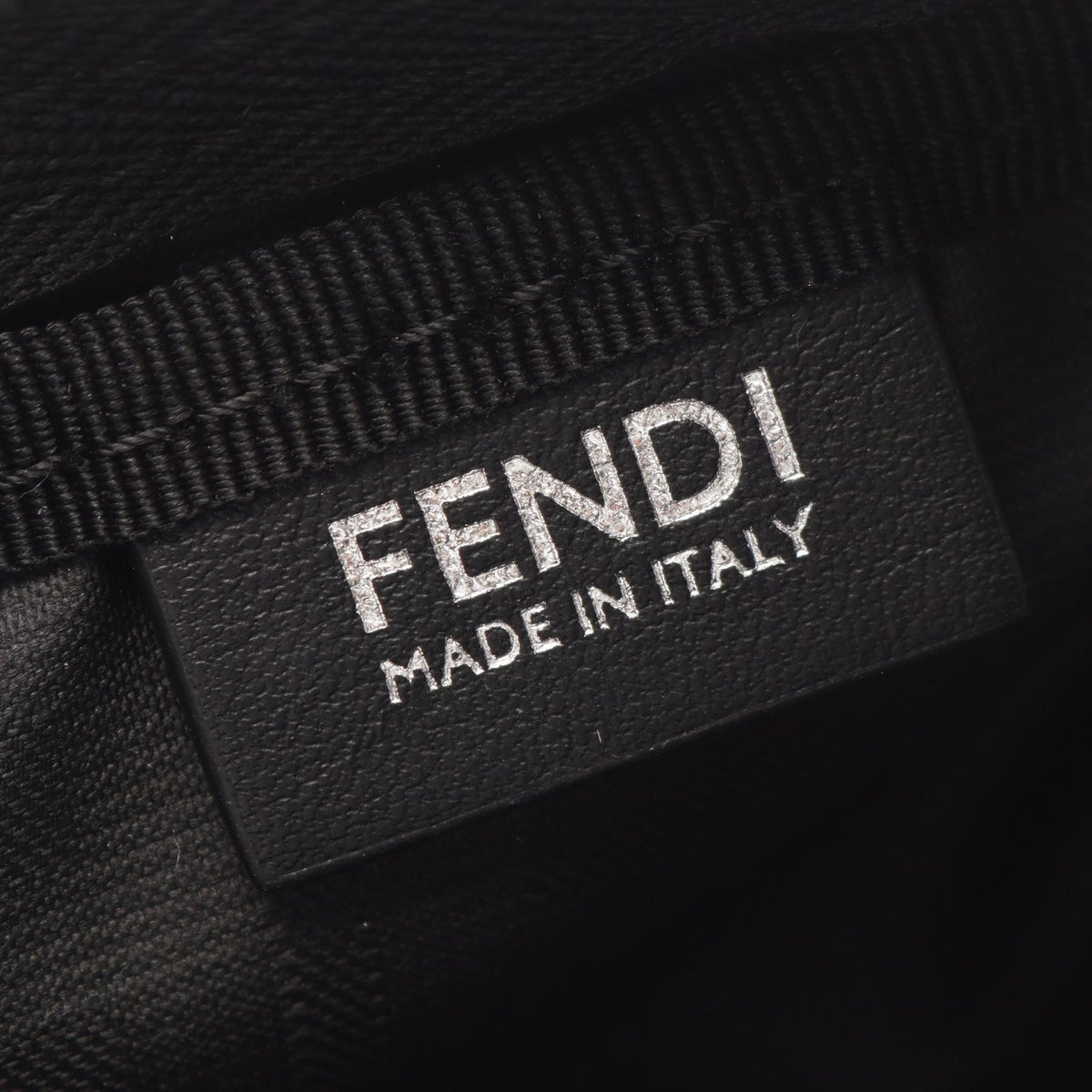 FENDI Zucca Canvas Leather Pouch Black