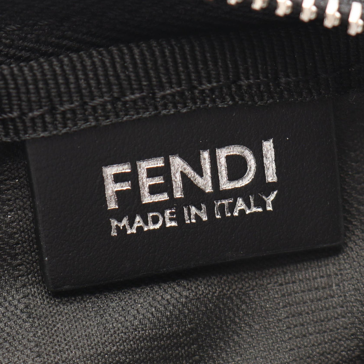 FENDI Zucca Canvas Leather Brown Black Pouch