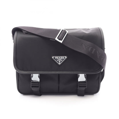 PRADA TESSUTO + Saffiano Shoulder Bag Black