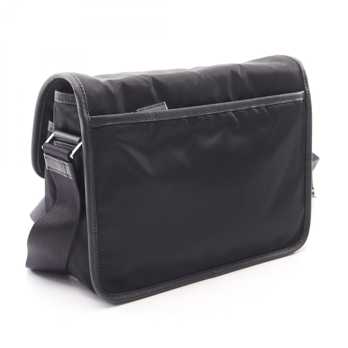 PRADA TESSUTO + Saffiano Shoulder Bag Black