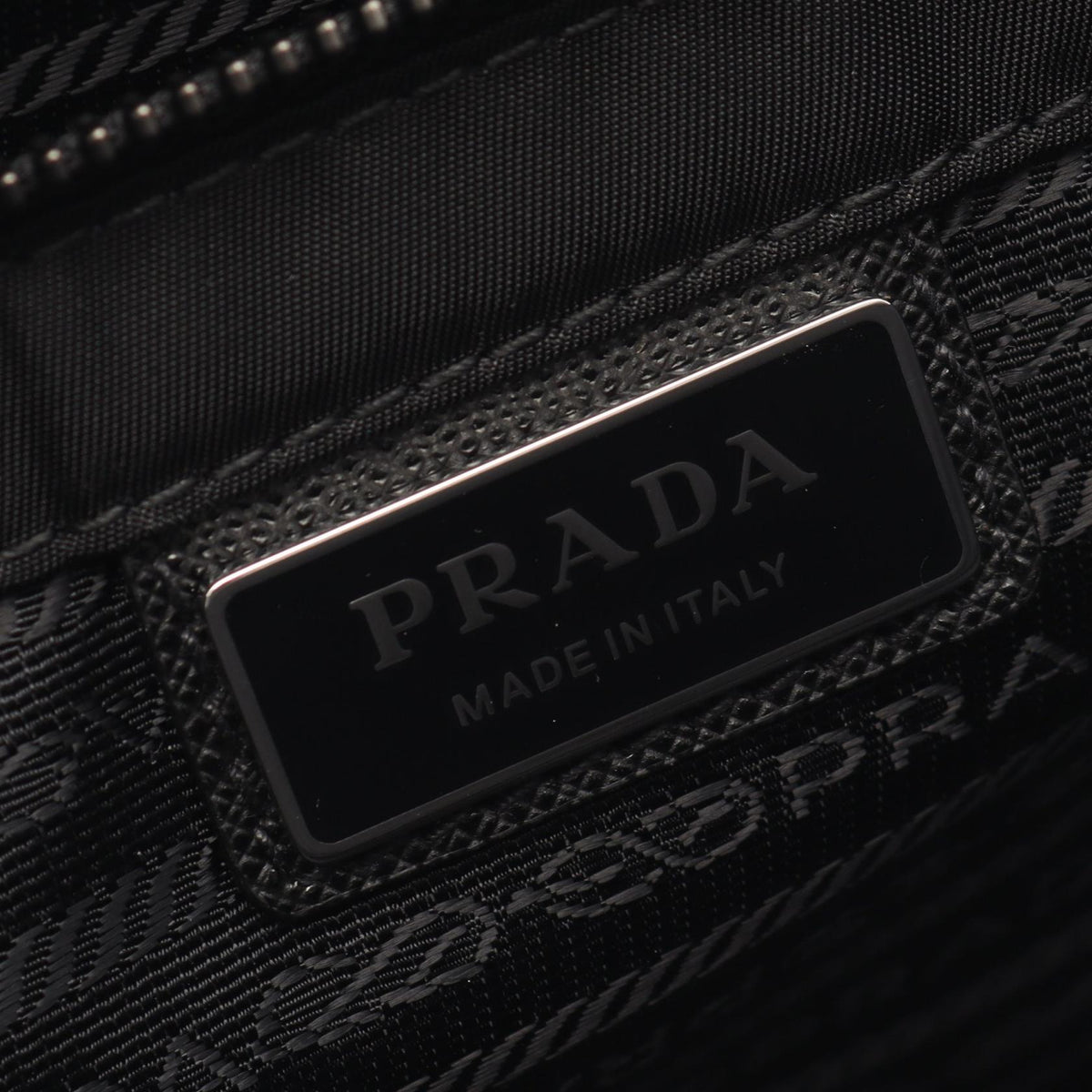 PRADA TESSUTO + Saffiano Shoulder Bag Black