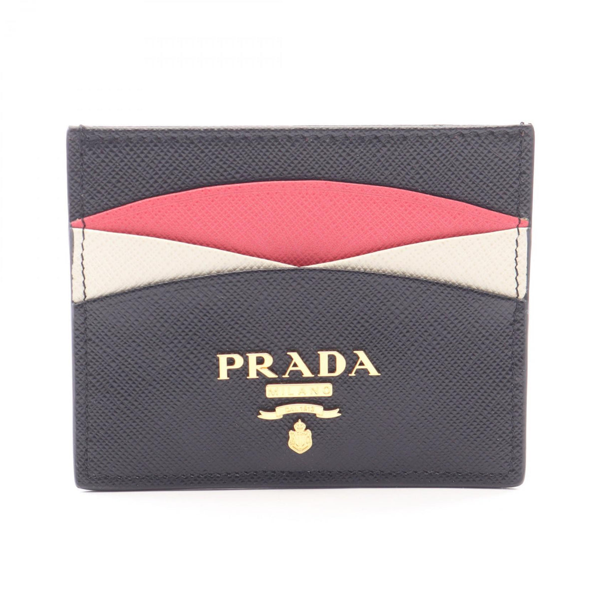 PRADA Saffiano Leather Card Wallet Black