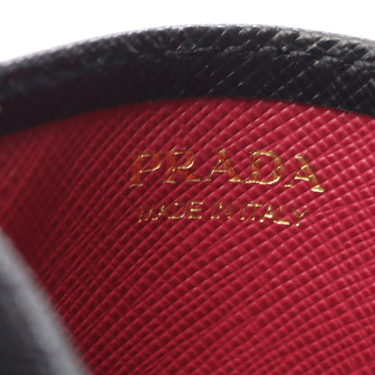 PRADA Saffiano Leather Card Wallet Black