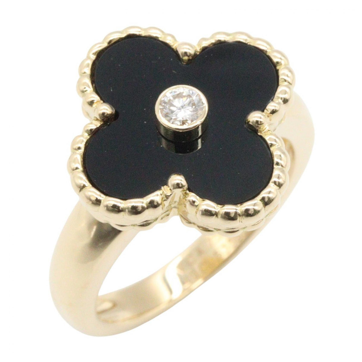 Van Cleef & Arpels Vintage Alhambra Gold Ring Size JP 8.5