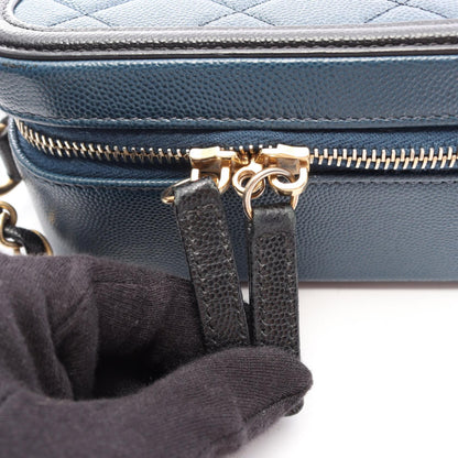 CHANEL CC Filigree Caviar Skin Bag Blue