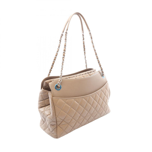 CHANEL Matelasse Lambskin Tote Bag Beige