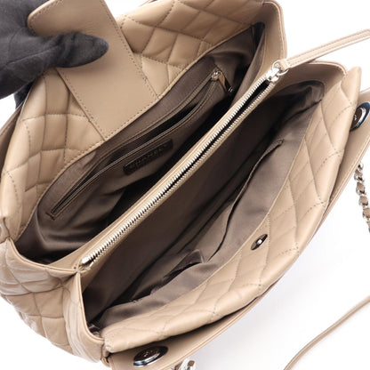 CHANEL Matelasse Lambskin Tote Bag Beige