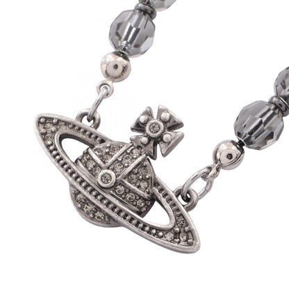 Vivienne Westwood Man Messaline Rhinestone Necklace Silver