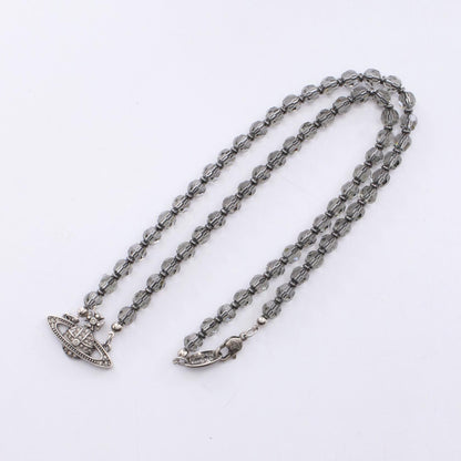 Vivienne Westwood Man Messaline Rhinestone Necklace Silver