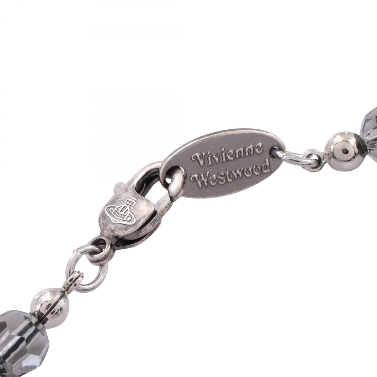 Vivienne Westwood Man Messaline Rhinestone Necklace Silver