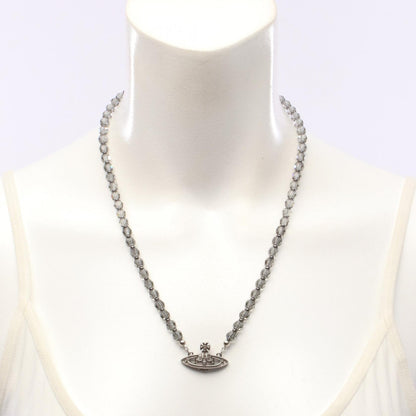 Vivienne Westwood Man Messaline Rhinestone Necklace Silver