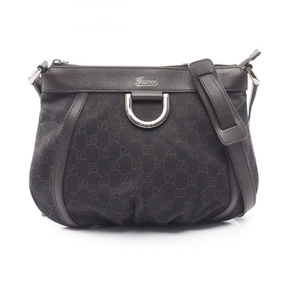 GUCCI GG Pattern Canvas Leather Bag Black