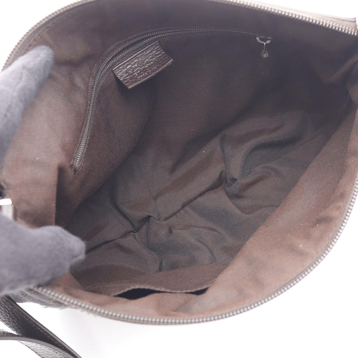 GUCCI GG Pattern Canvas Leather Bag Black