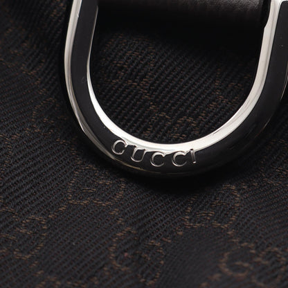 GUCCI GG Pattern Canvas Leather Bag Black