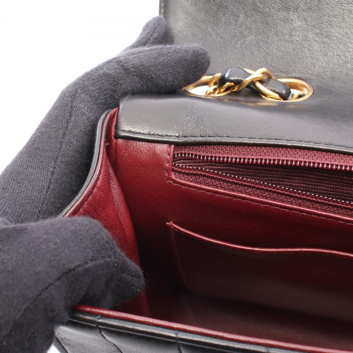 CHANEL Chevron V-Stitch Shoulder Bag