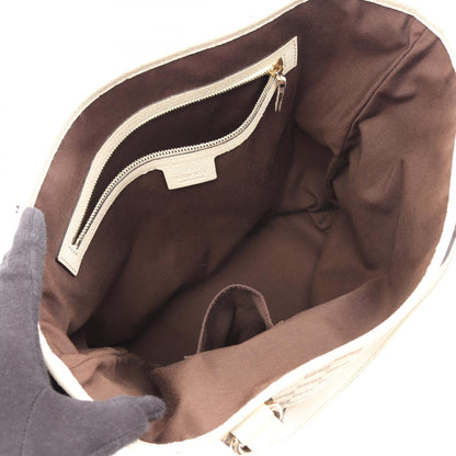 GUCCI GG Canvas Beige Leather Tote Bag