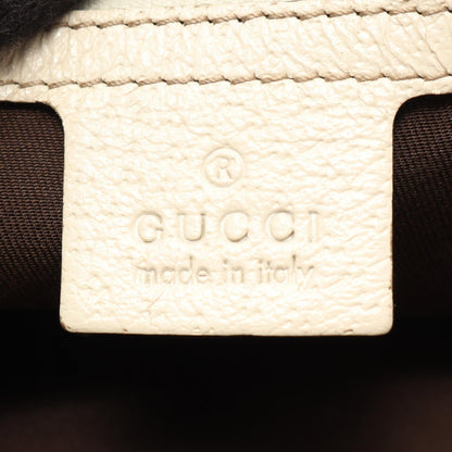 GUCCI GG Canvas Beige Leather Tote Bag