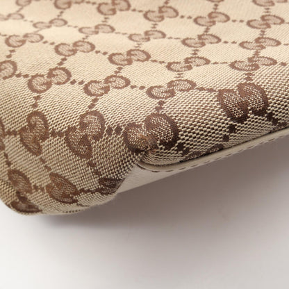 GUCCI GG Canvas Beige Leather Tote Bag
