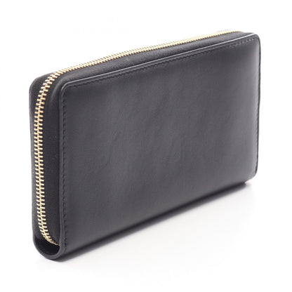 GUCCI Basket Leather Zip Wallet Black