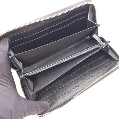 GUCCI Basket Leather Zip Wallet Black