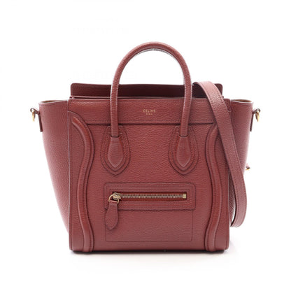 CELINE Luggage Nano Shopper Handle Bag Red