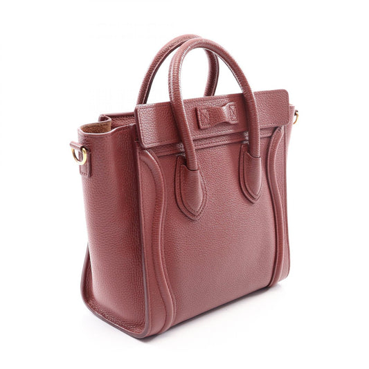 CELINE Luggage Nano Shopper Handle Bag Red