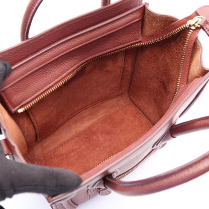CELINE Luggage Nano Shopper Handle Bag Red